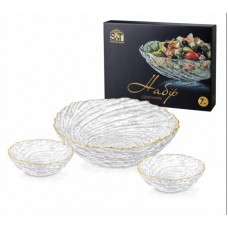 Набір салатників 7 шт, золотий кант