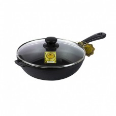 Сковорода чавунна 24×6 см з кришкою 