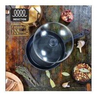 Сковорідка чавунна лита 24×4 см зі скляною кришкою