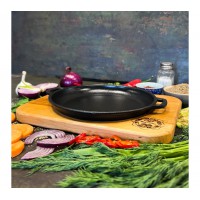 Жаровня чавунна лита 18×2,5 см з підставкою