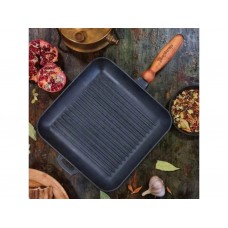 Сковорода чавунна 28×28x4 см квадратна (гриль) лита