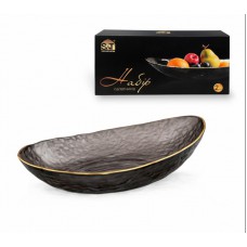 Набір салатників 2 шт золотий кант, Агат