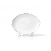 Тарілка 11,5" Листок, золотий кант