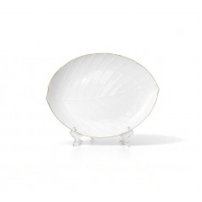 Тарілка 11,5" Листок, золотий кант