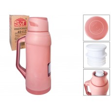 Термос 2 л зі скляною колбою рожевий 