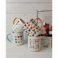 Чашка порцелянова 385 мл «Яскраві серця»