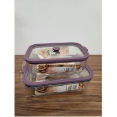 Контейнер 1600 мл скляний з силіконовою кришкою 